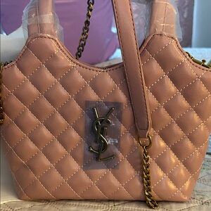 Yves Saint Laurent inspired Blush Quilted Shoulder Bag